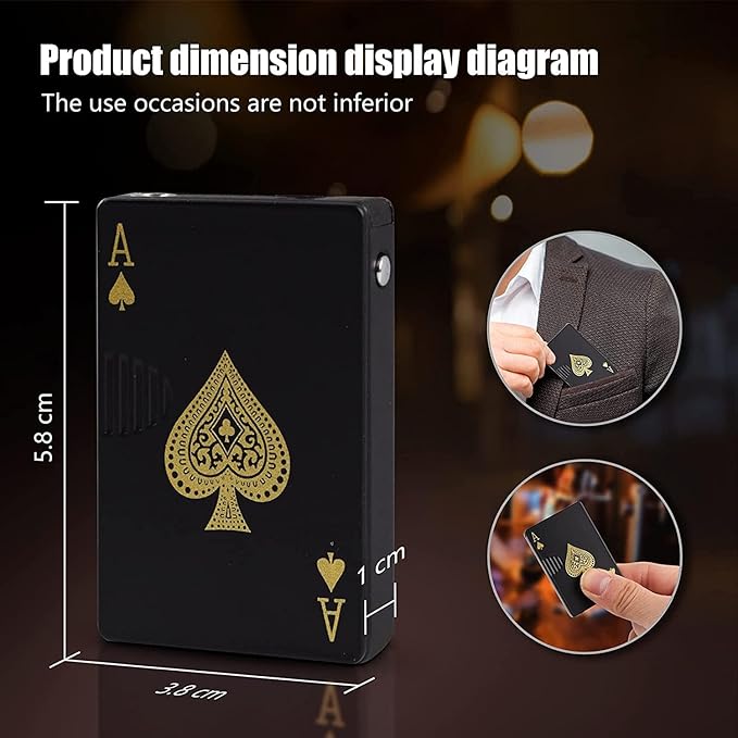 Jet Torch Lighter, Ace Card Green Flame Lighter, Metal Poker Design Windproof Refillable Butane Cool Lighter, Outdoor, Indoor, Camping, BBQ, Candle, Birthday, Gift for Men/Women (Without Gas)