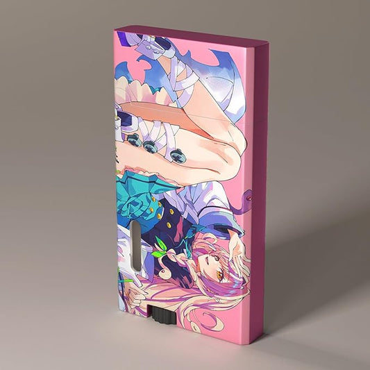 Pink Anime Girl Windproof Flame Adjustable Lighter,Cool,Jet Torch Flame Lighters,Butane Refillable Torch,BBQ Candles Camping (No Butane Fuel)