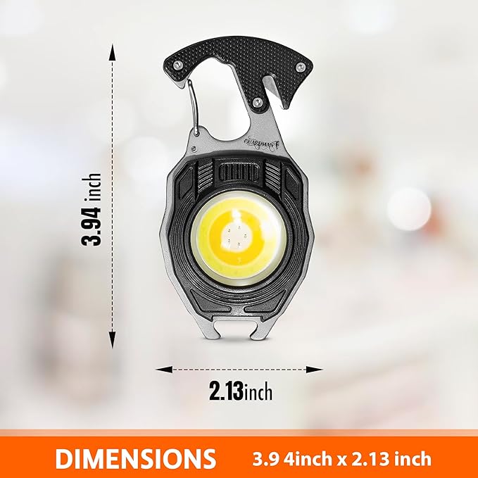 Survival Tool Fire Starter Emergency Work Light Carabiner Rechargable Flashlight Multi Tool Screwdriver Whistle Bottle Opener Hiking Outdoor Gift For Dad Hunting Pocket Multi Use Stocking Stuffer