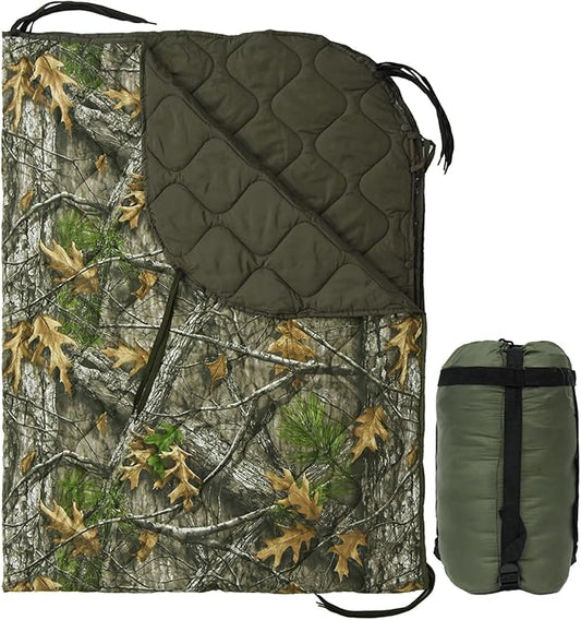 Military Poncho Liner 60”x 79” Camping Blanket Woobie Compact Waterproof for Travel Stadium Outdoor Camping