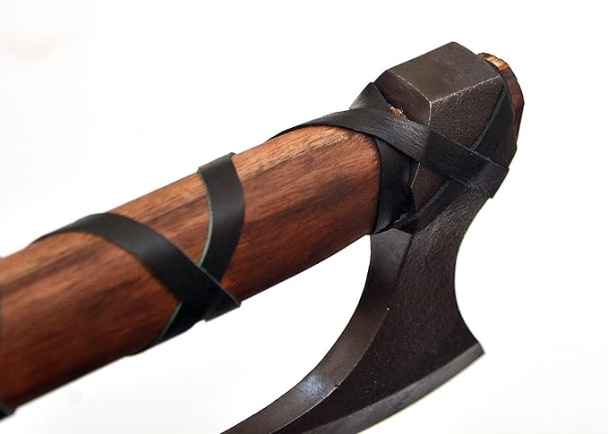 Handmade Viking Axe Real Carbon Steel Axe with Leather Sheath Camping Bearded Axes & Hatchets Hunting Axe Valentine's Day Gift, Camping & Hiking | Knives & Tools | Birthday Gift for him (VK-Ax-19)