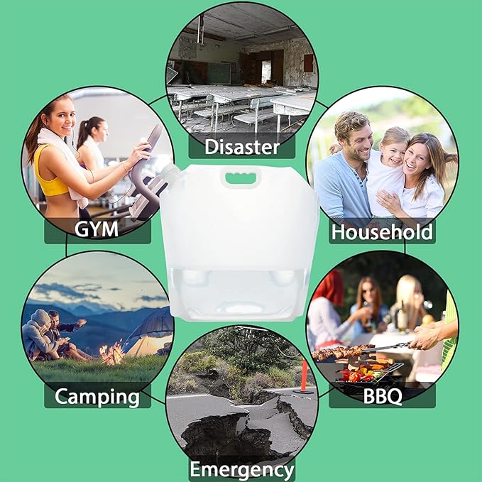 20.8Gallon(80Litres) Water Storage Containers, Foldable Water Bag, BPA-Free, 8PCS-2.6Gallon/10L,Premium Collapsible Water Jug, and Water Containers, for Camping, Hiking, Emergency Water Storage