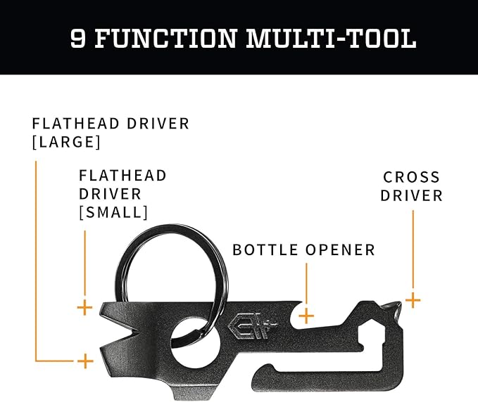 Gerber Gear Mullet Keychain - Multi-Tool Keychain with Pry Bar, Bottle Opener, and Wire Stripper - EDC Gear and Equipment - Black