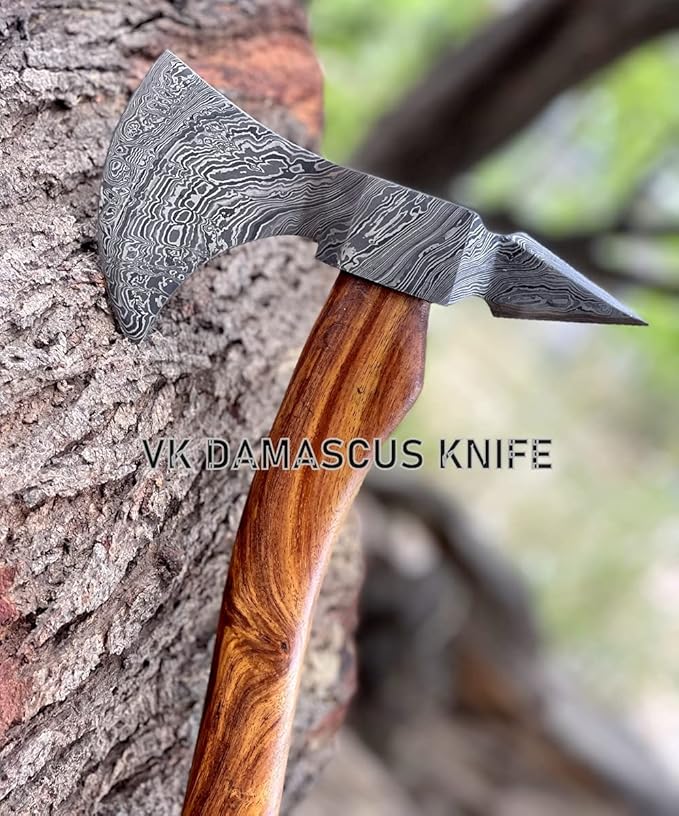 Hatchet Axe, Damascus Axe with Sheath, Tomahawk Axe, Thowing Axe for Wood Cutting, 16 Inch Camping Hatchet with Sheath Ax-2217