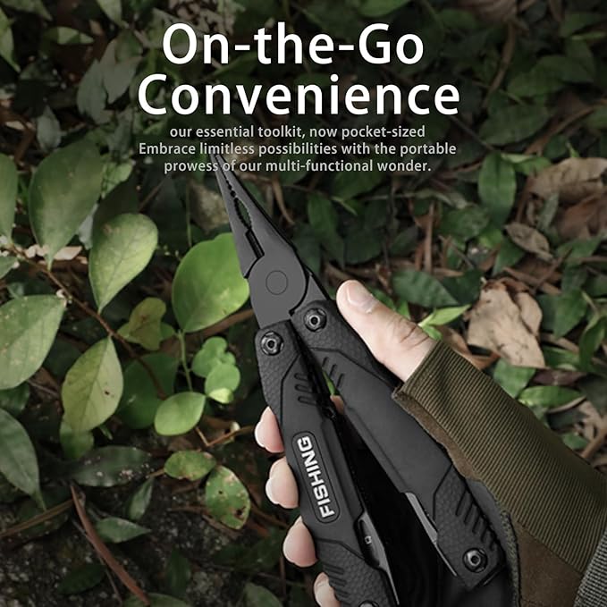 POSEIDON Series 15-P Multitool Fishing Pliers with Premium Saw Wire Nozzle, Saw,juvenile fish ruler,fishing line cutter