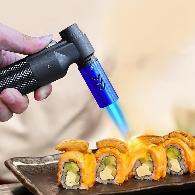 Luxgaze 2 Pack Butane Torch Lighters Refillable Jet Flame Portable Butane Torch Mini Refillable Windproof Lighters for Camping Baking Culinary Soldering Cooking Welding BBQ Grill(Gas not Included)