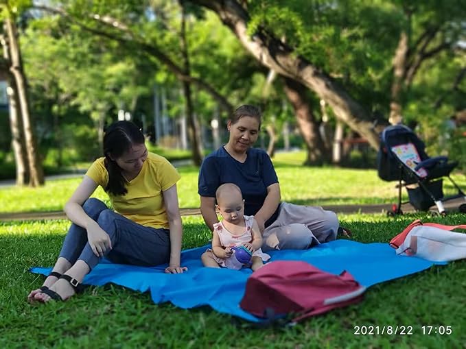 Orga'Neat Pocket Blanket -Compact Picnic Blanket, Beach Blanket Sandproof, 55”x60” Packable Lightweight Fast Dry Small Tarp Mat for Hiking Concert Travel Festivals, Water-Resistant, Fit in Small Bag