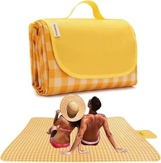 K Y KANGYUN Picnic Blanket | Beach Mat|Picnic Blanket for Indoor and Outdoor, 80" x 57" Sandproof Waterproof Larger Mat for Beach, Travel, Camping, Hiking, Park Grass,Handy Mat Tote, Foldable. …