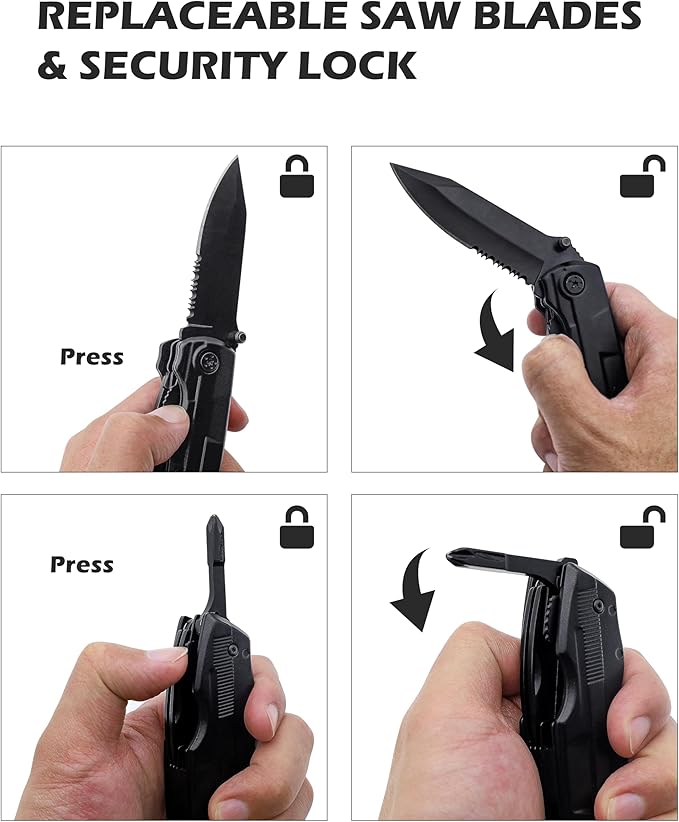 Rush Deer Pocket Knife - Folding EDC Multitool for Men, Small and Versatile Camping, Fishing, and Hiking Accessories Set