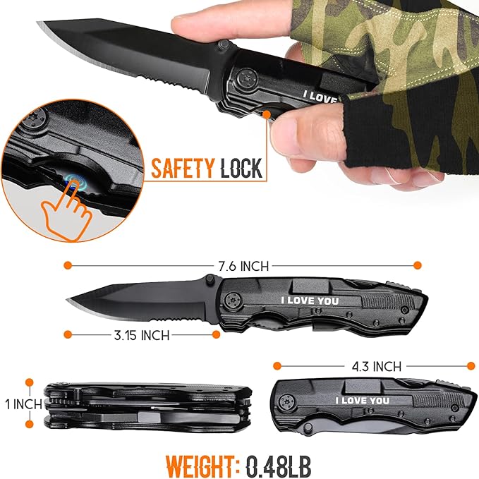 Gifts for Boyfriend Him Husband Dad Men,Multitool Knife I LOVE YOU,Valentines Day Unique Gifts,Anniversary Cool Gifts for Husband,Fathers Day Birthday Gifts,Christmas Stocking Stuffers,Gadget Gifts