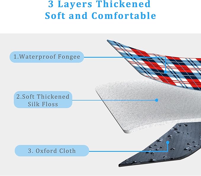 Portable Waterproof Picnic Blanket,Picnic Blankets Extra Large Outdoor 80"x80", Machine Washable, Extra Large Picnic Mat for Grass Concert, Park, Lawn,Travel,Blue Red White Gingham