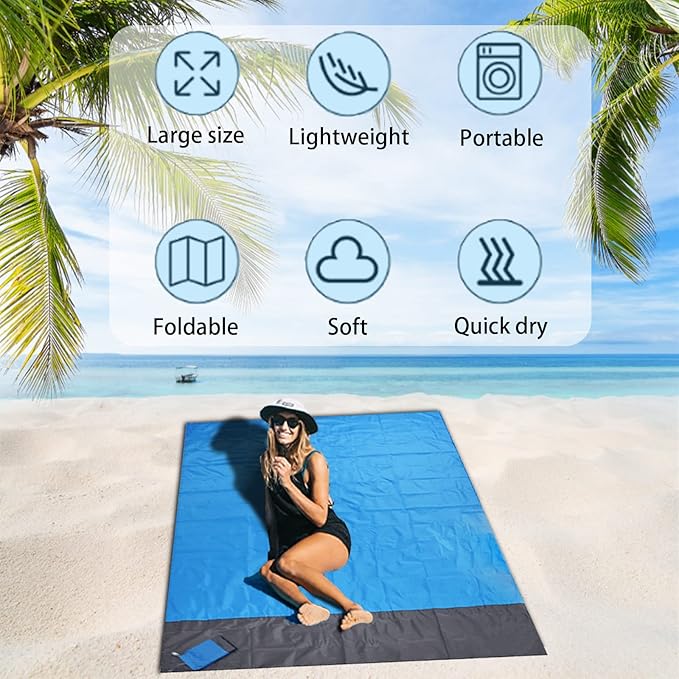 Beach Mat Outdoor Camping Waterproof Beach Mat Foldable Lawn Nylon Material Beach Mat Picnic Mat