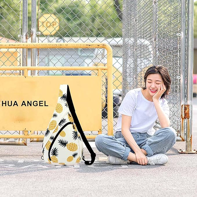 HUA ANGEL Crossbody Sling Bag for Men & Women Lightweight Waterproof Chest Shoulder Bag for Travel Hiking & Everyday Use