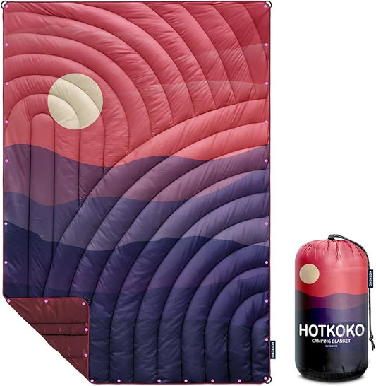 Camping Blanket,Lightweight Down Alternative Puffy Printed Camping Blanket Packable Outdoor Blanket for Camping,Traveling, Stadium, Hiking, Picnics