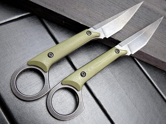 GTK140 Fixed Blade Knife, D2 Steel Blade G10 Handle EDC Tool Knife for Outdoor Camping Hiking Hunting (Army Green)