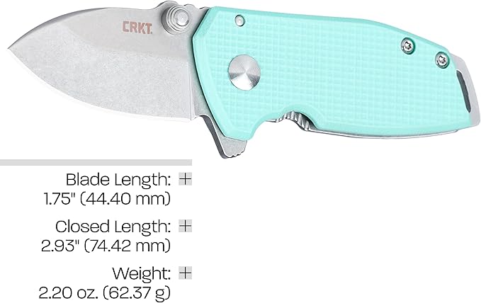 CRKT Squid Assisted Opening Folding Knife: Drop Point with D2 Steel Blade, G10 Handle, Frame Lock, 2485B