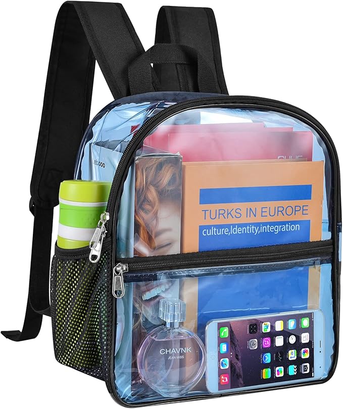 USPECLARE Clear Backpack for Stadium Approved 12×6×12, Water proof Clear Bag for Stadium Events and Concert Work Sport Event