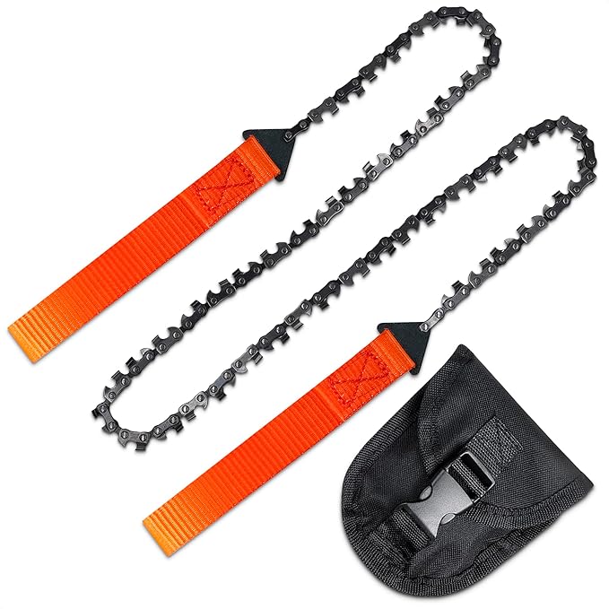 Pocket Chainsaw Rope Saw – 25" Hand Chain Saw for Tree Cutting Pocket Saw Chain Camping Saws - Mini Hand Saw for Wood Cutting Saw Rope Chain Saws for Trees Cutting Saw Camping Survival Gear Wire Saw
