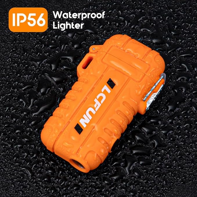 LcFun Electric Lighter USB Rechargeable Lighter Dual Arc Lighter Flexible Neck Plasma Lighter Electronic Candle Lighter Waterproof Windproof Lighters for Camping, Hiking, Survival Gear