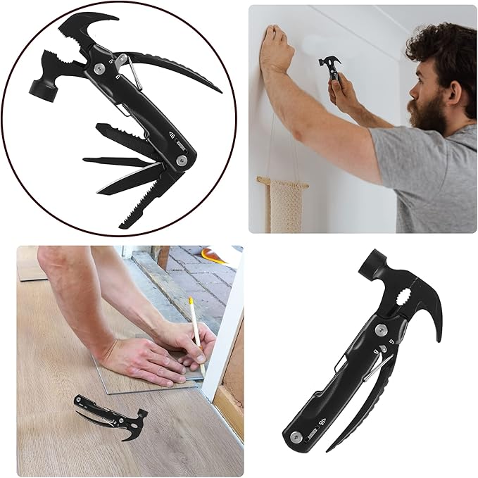 Ascent Handyman DIY Gift Tool Hammer Pliers 8 in 1 Multitool Gift Boxed, Handy Pocket Knife Screwdriver Saw For Camping Fishing Hiking Hunting - Gift Idea for Father, Men, Boyfriend, Women