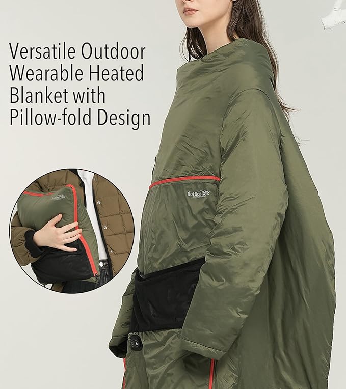 Teenager Tight Fit Battery Heated Blanket Adult 12V DC, Outdoor Heated Blanket Heated Cushion Blanket with Sleeve for Camping Outdoor