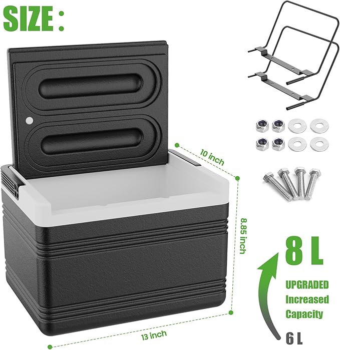 10L0L Golf Cart Cooler with Mounting Bracket Kit Caddy Fits Yamaha Club Car and EZGO, Portable 48H Cooling Golf Cart Ice Chest 102588101 103886801