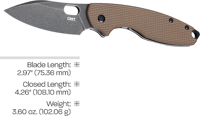 CRKT Pilar III Everyday Carry Folding Knife: Drop Point with D2 Steel Blade, G10 Handle, Frame Lock, 5317B
