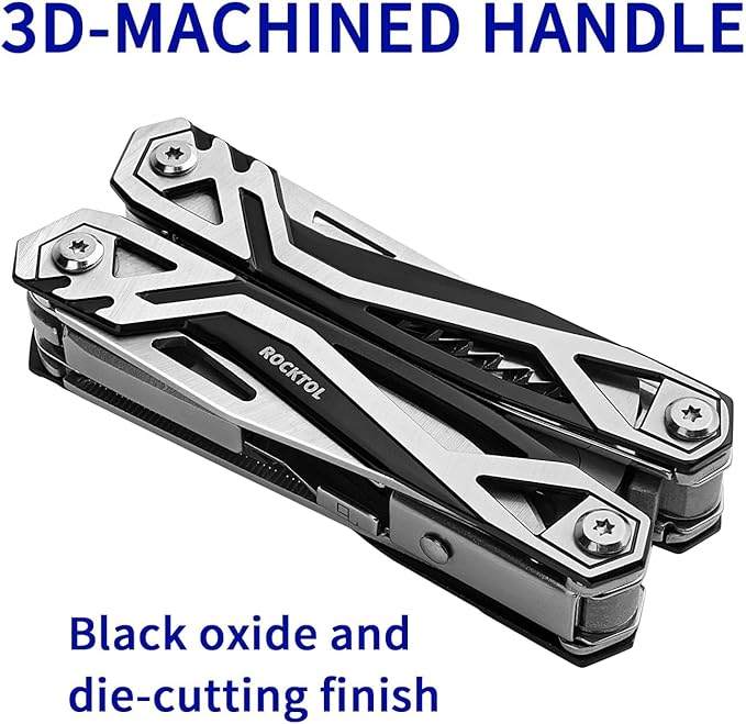 Multitool Pliers, 21-in-1 Stainless Steel Multi tool with Screwdriver, Bottle Opener, Nylon Sheath, Safety Locking Tool set