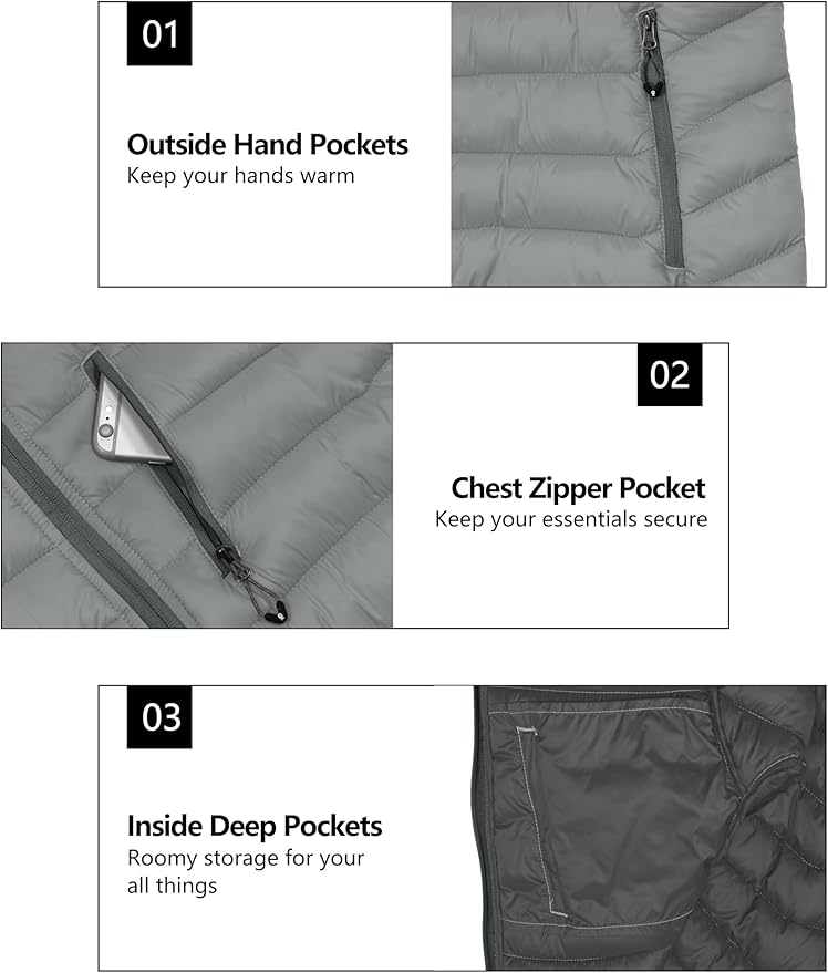Little Donkey Andy Women's Packable Lightweight Puffer Jacket Hooded Windproof Winter Coat with Recycled Insulation