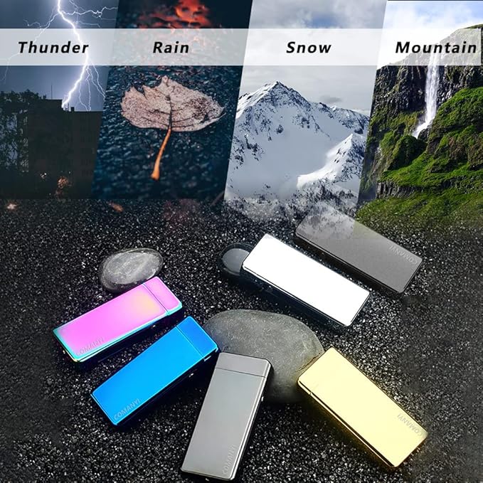 Electric Lighter Rechargeable USB Lighter Arc Plasma Big Flame Lighter Windproof Cool High Power Candle Lighter with LED Battery Indicator for Candles, Fireworks, Incense (Black)