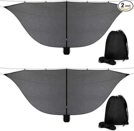 2 Pieces Hammock Bug Mesh Net 11 x 4.7 FT Hammock with Mosquito Net Camping 360 Degree Protection Dual Sided Diagonal Zipper for Hiking Camping Backpacking