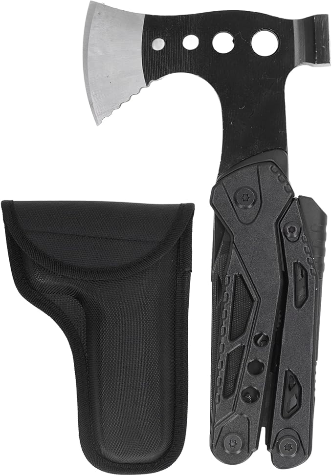 Foldable Multifunctional Axe Portable Axe Hammer Pocket Size Multitool Stainless Steel Tool for Outdoor Camping
