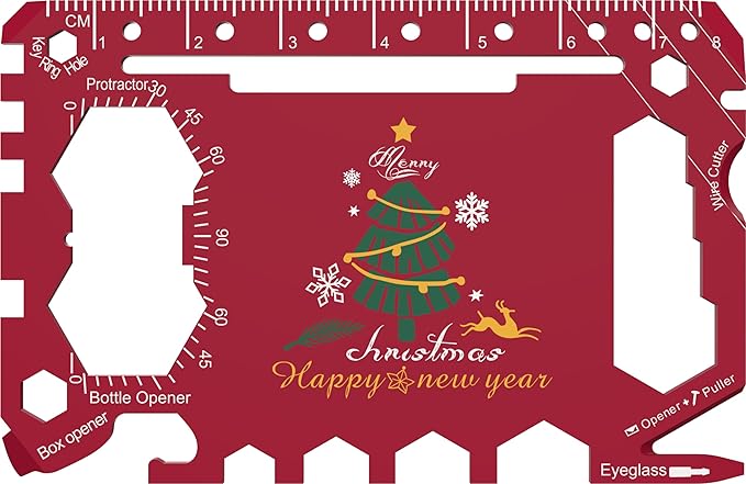 Multitool Christmas Gift Set for Men, Husband, Dad, Camping Enthusiasts & HandyMen, Multitool Card Tool & Christmas Tree Card Multifunctional