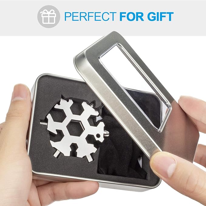 Snowflake Multi Tool 19-in-1 Stainless Steel Multitool Keychain Bottle Opener/Screwdriver/Portable Outdoor Travel Camping Multi Function Pocket MultiTool Gadgets for Men