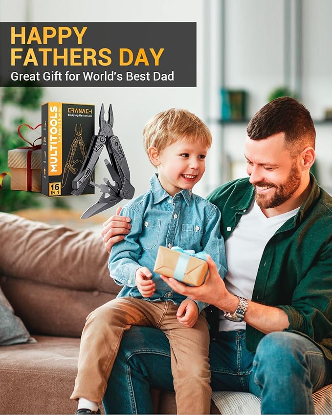 Multitool Mens Gifts for Fathers Day - Dad Gifts 16 In 1 Pocket Knife Plier Camping Accessories Multi Tool Gadgets Birthday Gifts for Adults Husband Boyfriend Women Who Have Everything Wants Nothing