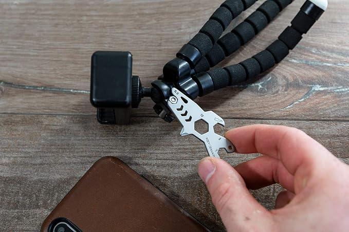 KeySmart AllTul Shark - 4-in-1 Everyday Carry Multi-Purpose Keychain Multitool with Bottle Opener, Wrench, Philips Head, and Flat Head Ideal Utility Tool for Camping, Fishing Etc.