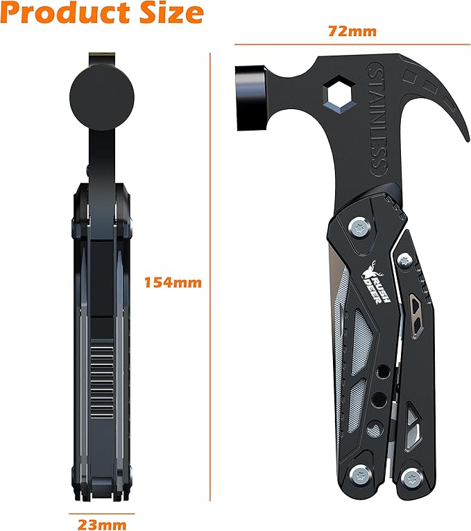 Gifts for Men Dad,14 in 1 Hammer Multitool Pliers Bottle Opener Screwdrivers,Camping Survival Gear,Cool Gadgets for Hiking Outdoor,Anniversary Birthday Gifts Christmas Stocking Stuffers for Men Boys
