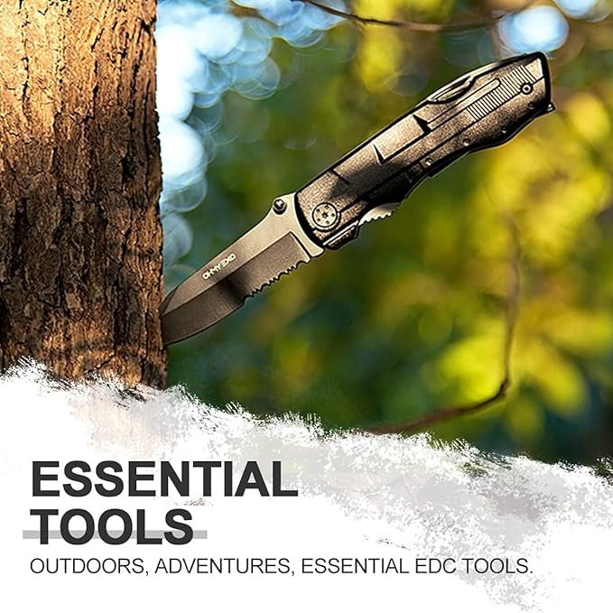 Stainless Steel Multi tool Pocket Folding Knife - Portable Utility Multitool w/Pliers, Bottle & Can Opener & More - Tactical Knives for Men - Great for EDC, Outdoor Survival, Hiking, Camping