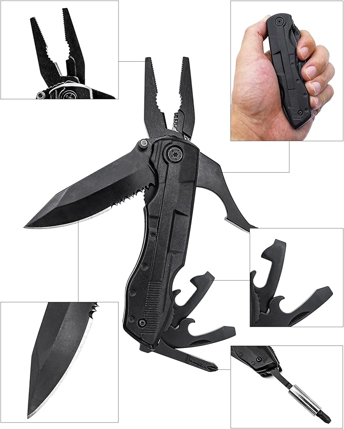 Rush Deer Pocket Knife - Folding EDC Multitool for Men, Small and Versatile Camping, Fishing, and Hiking Accessories Set