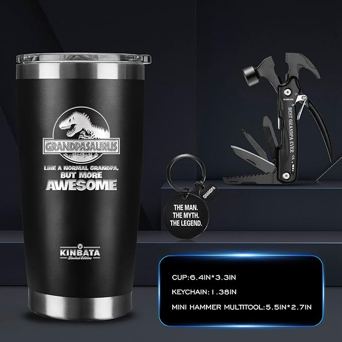 Birthday Gifts for Grandpa-Fathers Day Best Gifts for Grandpa Christmas gift Basket from grandchildren Unique Gift SetIdeas for Papa Men Him Great Presents Stocking Stuffers, All in One Hammer Multitool