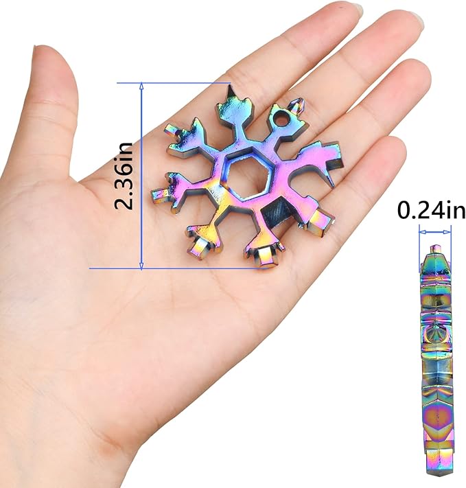 Birthday Day Gifts for Men Dad,Multitool 18-in-1 Screwdriver Wrench Cutter Snowflake Tool,Including Gifts Box
