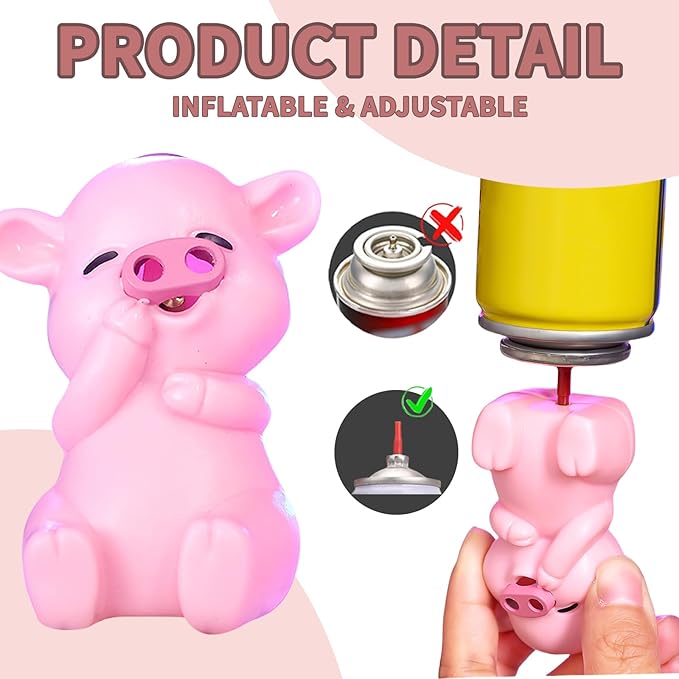 Cute Pink Piggy Shape Dual Soft Flame Butane Torch Lighters Refillable Animal Novelty Lighter for Gifts Fireplace Candle Camping BBQ (Without Gas) (16)