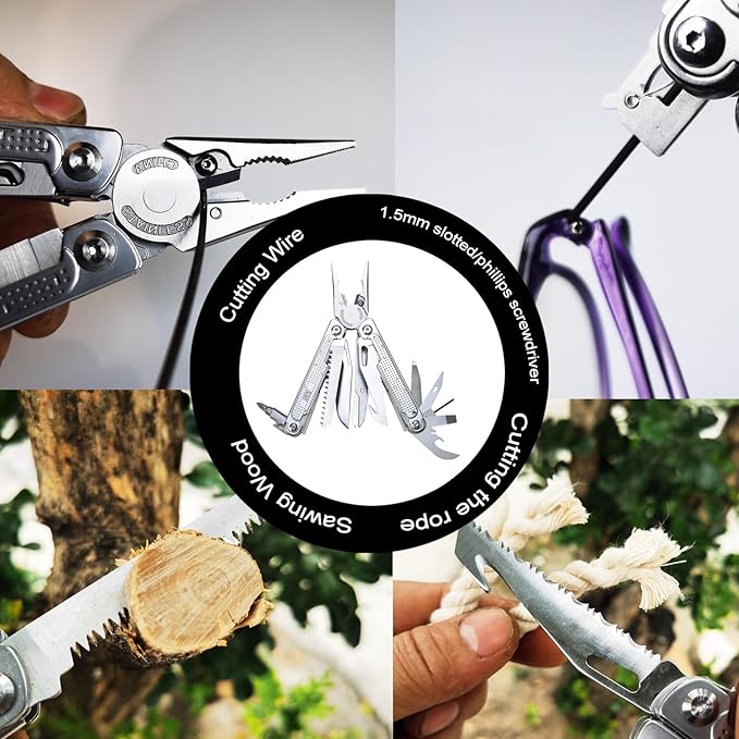 SQT2048 20-in-1 Multitool, Gifts for Men, Foldable & Self-Locking, Professional Multitool for DIY, Outdoor Camping, and Home Repairs...