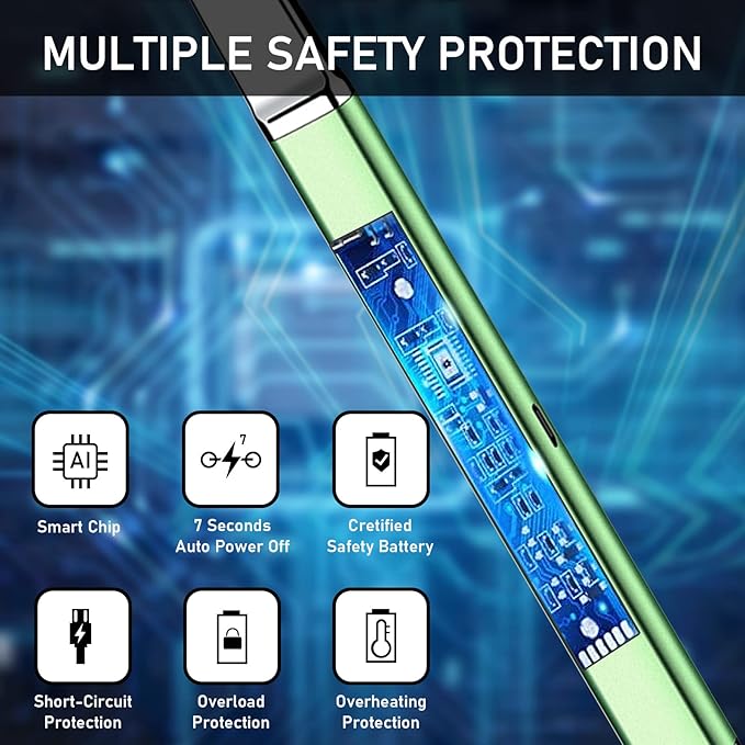 Lighter Electric Candle Lighter Upgraded Rechargeable Candle Lighter with LED Flashlight Windproof Flameless and Hanging Hook LED Battery Display Arc Candle Lighter for Candle Grill Camping