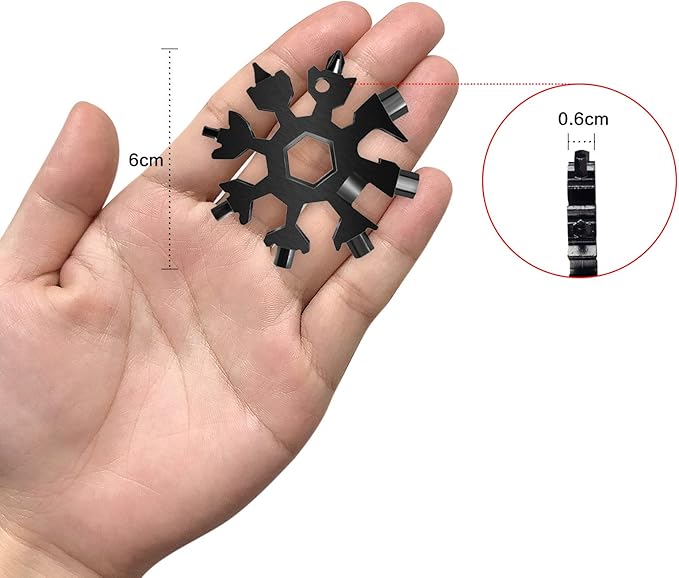 Stocking Stuffers for Men Dad Gifts, Multi Tool 2 Pack 18 in 1 Snowflake Hand Tools Christmas Gifts for Men Adults and Women Outdoors Camping Portable Bottle Opener Flat Screwdriver Kit Wrench