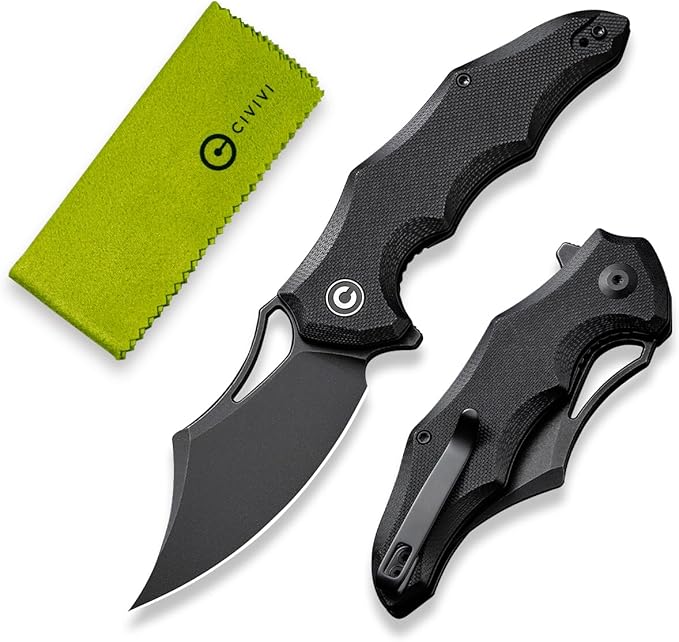 CIVIVI Chiro Pocket Knife for EDC, Folding Knife with Flipper 3.1" 14C28N Blade G10 Handle, Utility Knife for Men Women C23046-1