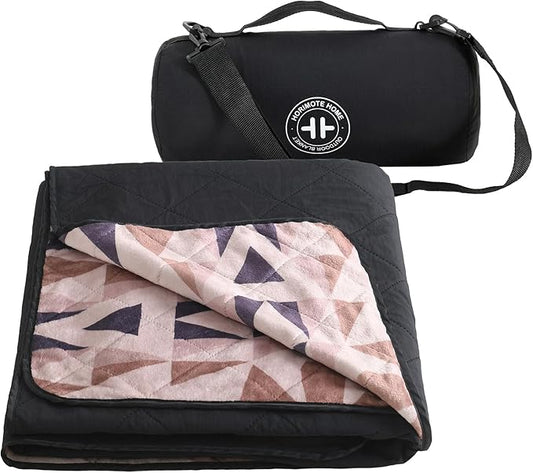 HORIMOTE HOME Outdoor Waterproof Camping Blanket, Extra Thick Flannel Fleece Warm for Cold Weather, Windproof Aztec Blankets Foldable for Stadium Picnic Dog Pet Car(Dakota)