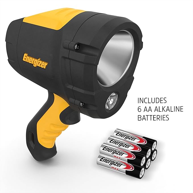 Energizer LED Spotlight, Ultra Rugged Spotlight Flashlight, IPX4 Water Resistant, Batteries Included