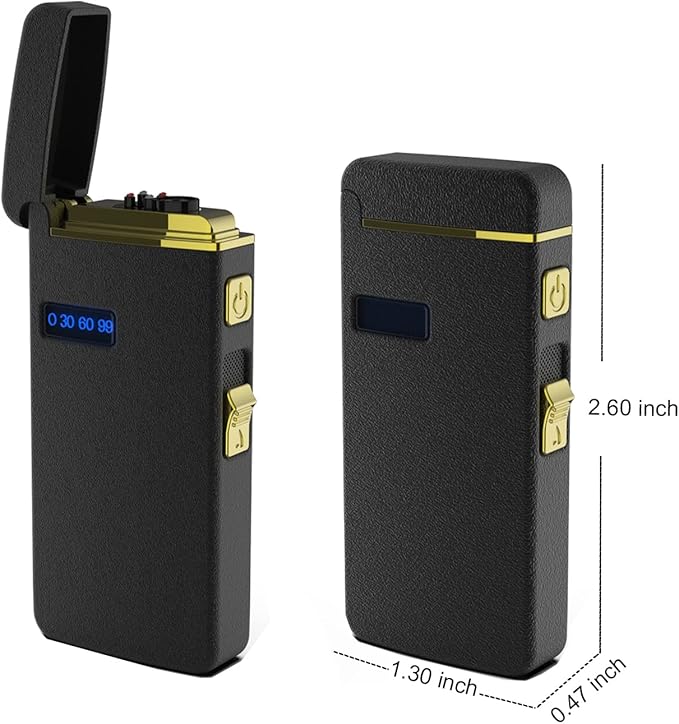 USB Lighters Windproof Rechargeable Dual Arc Lighter Inflatable Lighter Refillable Lighter Matte Black Color for Outdoor Camping Hunting Backpacking Hiking Kitchen