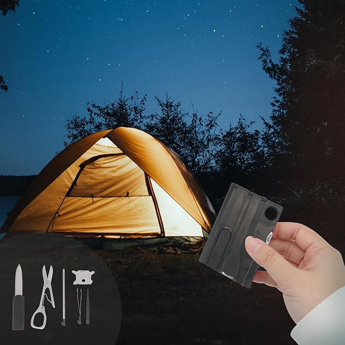 Foldable Multifunctional Tool Card, Survival Cards Wallet Tool Portable Emergency Tools, Camping Combination Tool Kit for Outdoor Hunting Hiking Camping Fishing